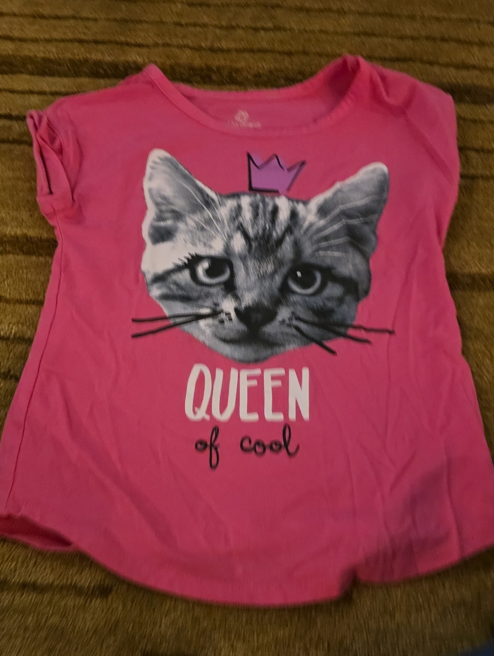 5/25 okie dokie Hot Pink Cat 'Queen of Cool' Graphic Tee Size 6